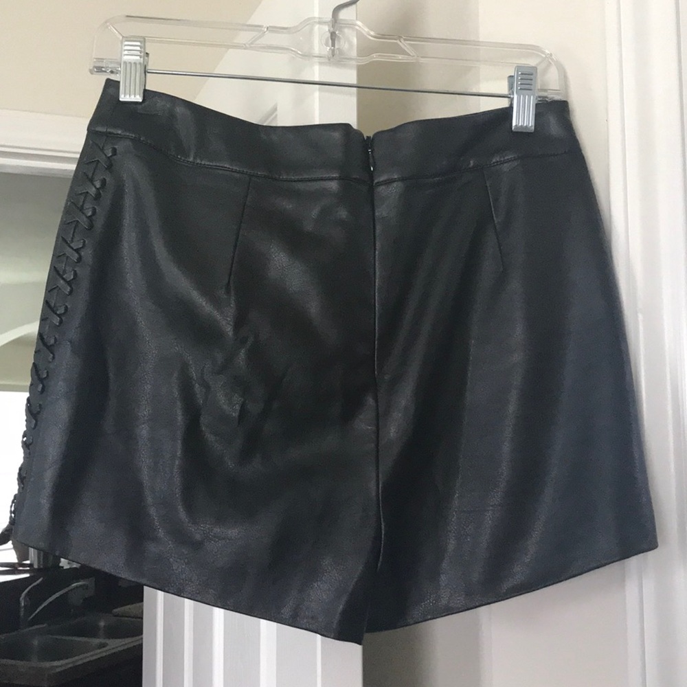 Top Shop Faux Leather High Waisted Shorts